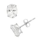 Lab-created White Sapphire 10k White Gold Oval Stud Earrings, Women's