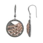 Lavish By Tjm 14k Rose Gold Over Silver And Sterling Silver Crystal Drop Earrings - Made With Swarovski Marcasite, Women's, Brown