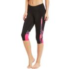 Women's Marika Ava Perforated Yoga Capris, Size: Large, Dark Pink
