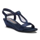 New York Transit Advanced One Women's Strappy Wedge Sandals, Size: Medium (7.5), Blue