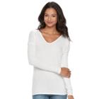 Juniors' So&reg; Double Bar V-back Tunic, Teens, Size: Medium, White