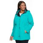 Plus Size Gallery Hooded Anorak Rain Jacket, Women's, Size: 1xl, Green