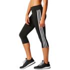 Women's Adidas D2m 3 Stripe Capris, Size: Small, Black