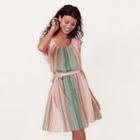 Women's Lc Lauren Conrad Pleated Shift Dress, Size: Medium, Light Pink