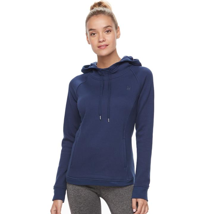 Women's Fila Sport&reg; Andare Fleece Drop Collar Pullover Top, Size: Xs, Blue (navy)