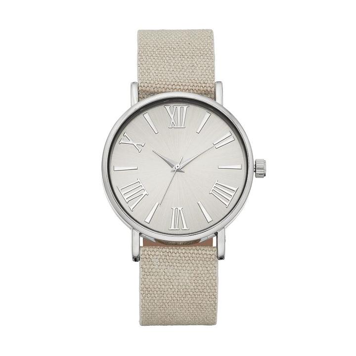 Women's Beige Watch, Size: Large, Silver