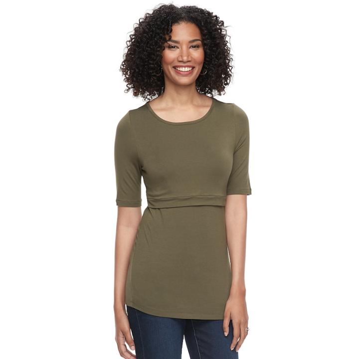 Maternity A:glow Empire Popover Nursing Top, Women's, Size: S-mat, Green