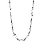 Long Disc Charm Oval Link Necklace, Women's, Tone