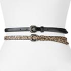 Apt. 9&reg; Leopard Skinny Belt Set, Size: 1xl, Grey (charcoal)