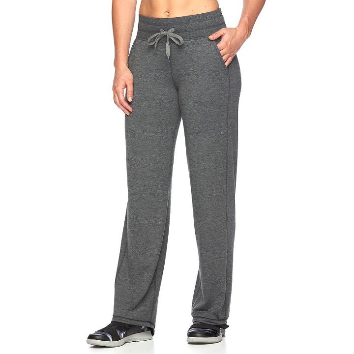 Women's Tek Gear&reg; Easy French Terry Wide Leg Pants, Size: Small, Dark Grey
