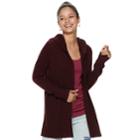 Juniors' Mudd&reg; Ribbed Hooded Cardigan, Teens, Size: Xs, Dark Red
