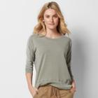 Women's Sonoma Goods For Life&trade; Pieced French Terry Sweatshirt, Size: Medium, Med Green