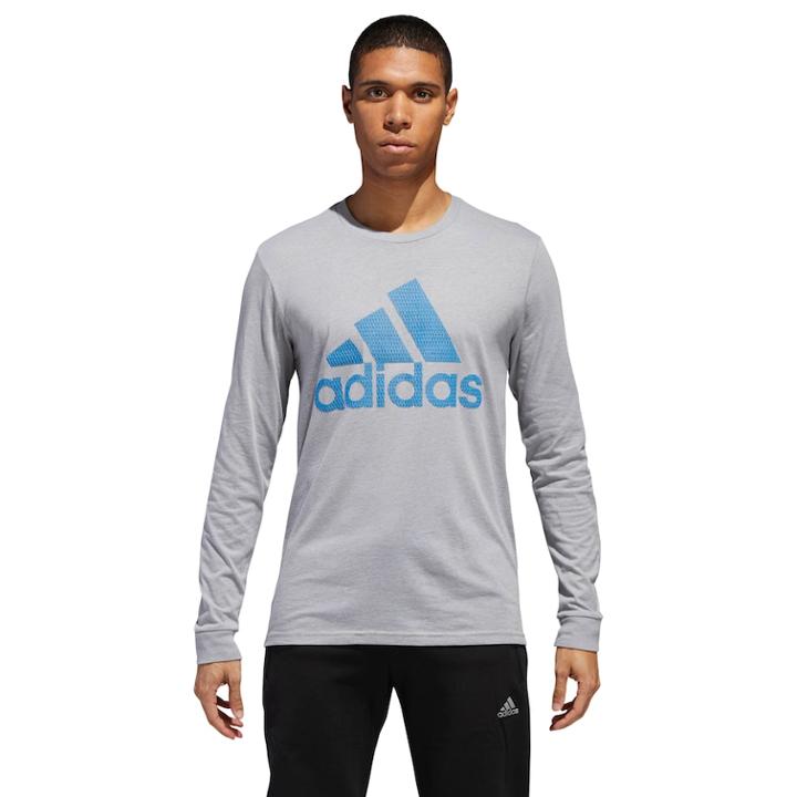 Men's Adidas Mesh Logo Tee, Size: Medium, Med Grey