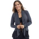 Women's Balance Collection Estella Waterfall Wrap Cardigan, Size: Large, Med Grey