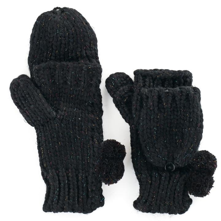 Women's So&reg; Firework Woven Flip-top Mittens, Oxford