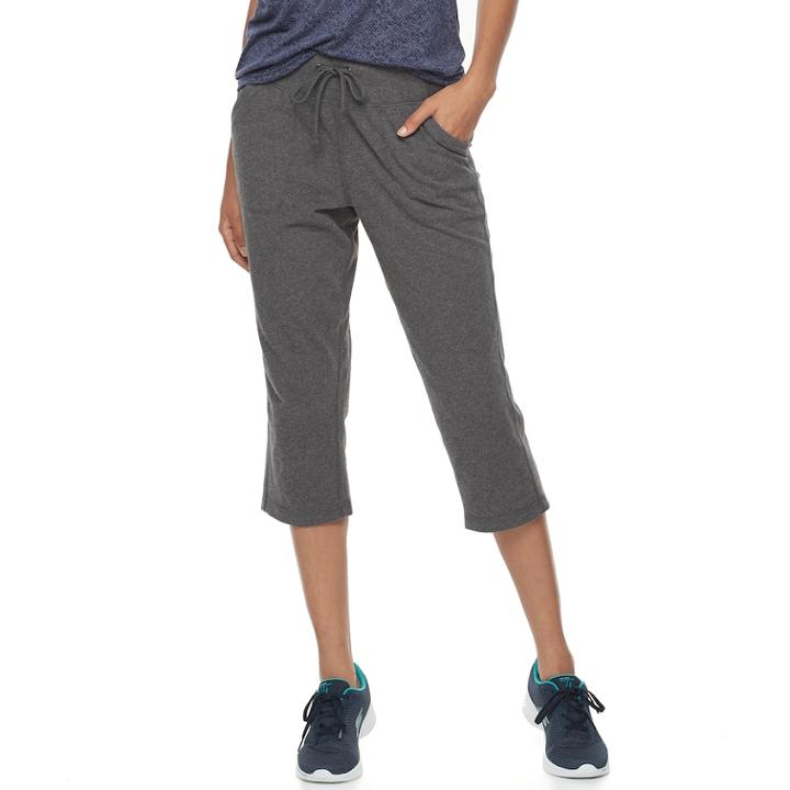 Women's Tek Gear&reg; Straight Leg Capris, Size: Medium, Dark Grey