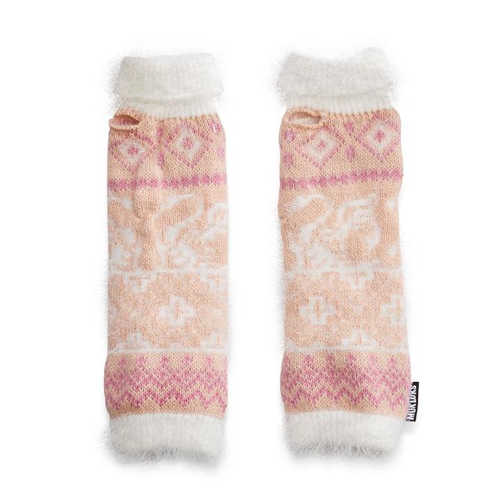 Women's Muk Luks Romance Eyelash Knit Arm Warmers, Light Pink