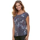 Women's Elle&trade; Printed Crepe Top, Size: Xxl, Grey