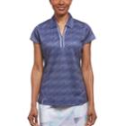 Women's Pebble Beach Jersey Print Short Sleeve Golf Polo, Size: Xl, Med Purple