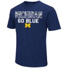 Men's Campus Heritage Michigan Wolverines Camo Wordmark Tee, Size: Large, Dark Blue