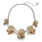 Simply Vera Vera Wang Floral Statement Necklace, Women's, Grey