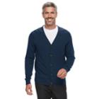 Men's Croft & Barrow&reg; Fine-gauge Cardigan Sweater, Size: Xxl, Blue (navy)