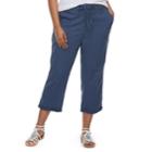 Juniors' Plus Size So&reg; Utility Cropped Pants, Teens, Size: 1xl, Blue