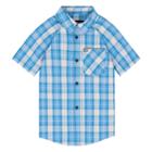 Boys 4-7 Hurley Raglan Short Sleeve Woven Plaid Shirt, Boy's, Size: 7, Light Blue