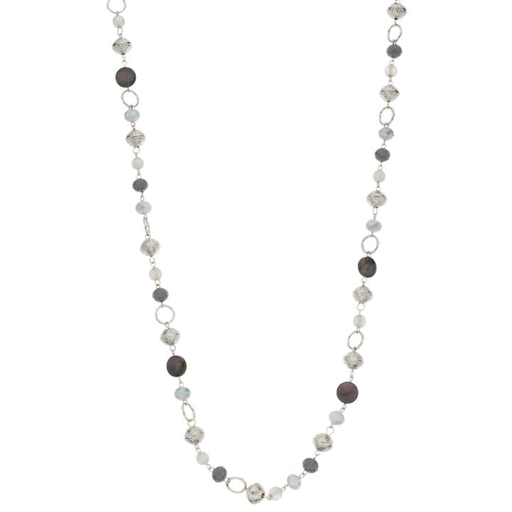 Gray Bead Long Necklace, Women's, Grey