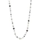 Gray Bead Long Necklace, Women's, Grey