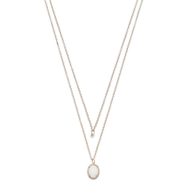 Lc Lauren Conrad Simulated Mother-of-pearl Double Strand Necklace, Women's, White Oth