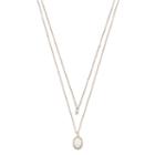 Lc Lauren Conrad Simulated Mother-of-pearl Double Strand Necklace, Women's, White Oth