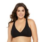 Juniors' Plus Size Costa Del Sol Shadow Stripe Bikini Top, Size: 0x, Black