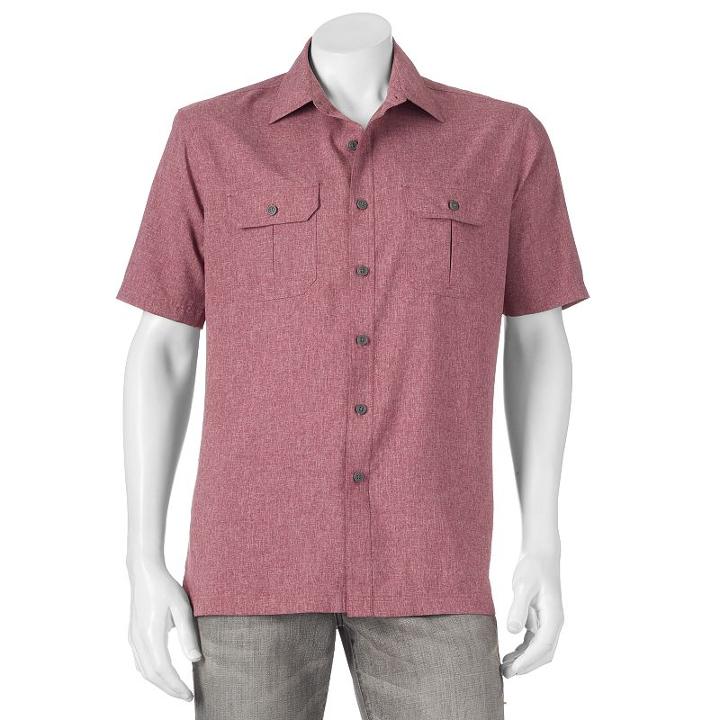 Men's Croft & Barrow&reg; Classic-fit Outdoor Performance Button-down Shirt, Size: Large, Red