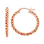14k Gold Over Silver Rope Chain Hoop Earrings, Women's, Pink