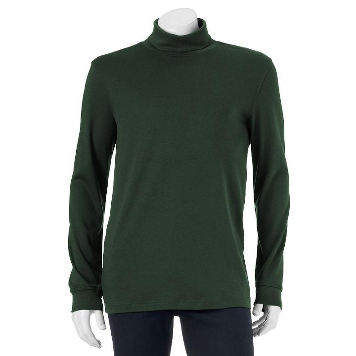 Men's Croft & Barrow&reg; Classic-fit Turtleneck, Size: Xxl, Dark Green