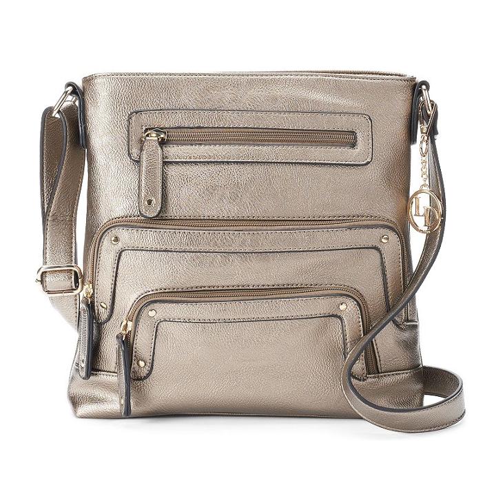 La Diva Zipper Crossbody Bag, Women's, Dark Grey
