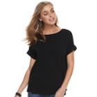 Women's Rock & Republic&reg; Crepe Strappy-back Top, Size: Large, Black