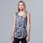Women's Simply Vera Vera Wang Print Tank, Size: Small, Med Blue