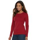 Women's Croft & Barrow&reg; Essential Crewneck Sweater, Size: Xl, Dark Red