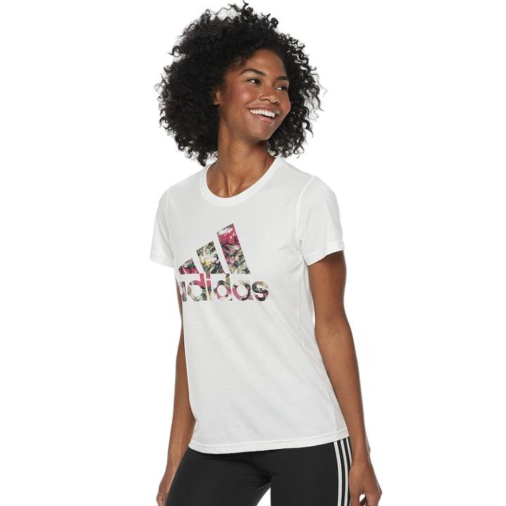 Women's Adidas Graphic Tee, Size: Large, White