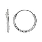 Itsy Bitsy Sterling Silver Hammered Hoop Earrings, Women's