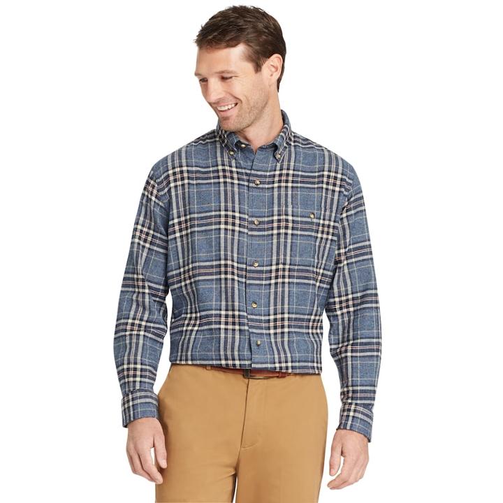 Big & Tall Arrow Saranac Regular-fit Plaid Flannel Button-down Shirt, Men's, Size: 3xl Tall, Brt Blue