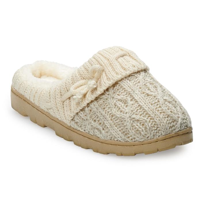 Women's Sonoma Goods For Life&trade; Sweater Clog Slippers, Size: Large, Beige