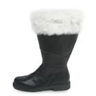 Adult Black Santa Boots With Faux-fur Trim, Size: Large