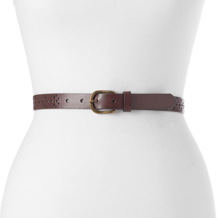 Sonoma Goods For Life&trade; Perforated Leather Belt, Women's, Size: 1xl, Brown