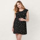 Maternity Lc Lauren Conrad Pleated Fit & Flare Dress, Women's, Size: Xl-mat, Black