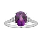 10k White Gold Amethyst And Diamond Accent Ring, Women's, Size: 5, Purple