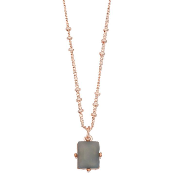 Lc Lauren Conrad Quartz Rectangle Pendant Necklace, Women's, Grey