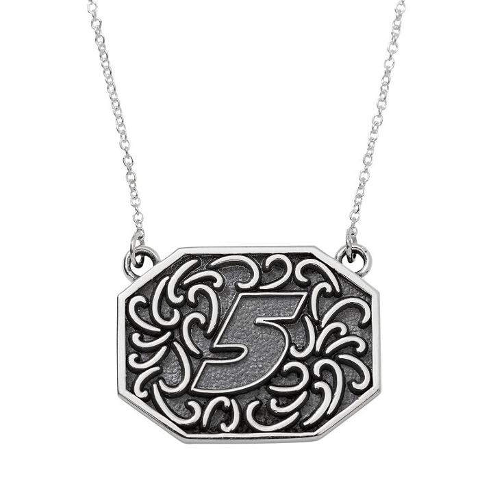 Insignia Collection Nascar Kasey Kahne Stainless Steel 5 Pendant, Women's, Size: 18, Grey